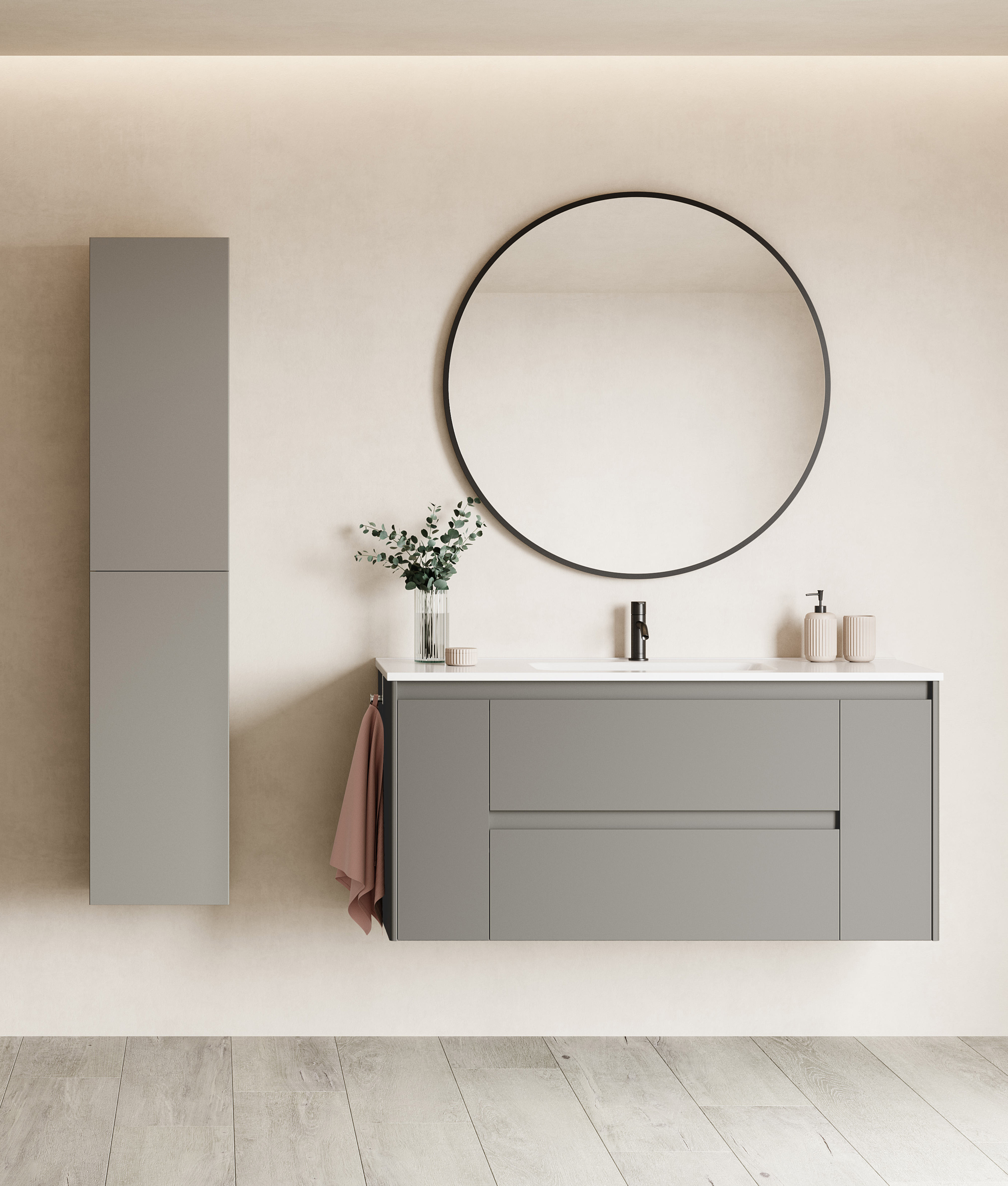 Mueble baño suspendido LITTLE COMPACT con lavabo - Royo Group