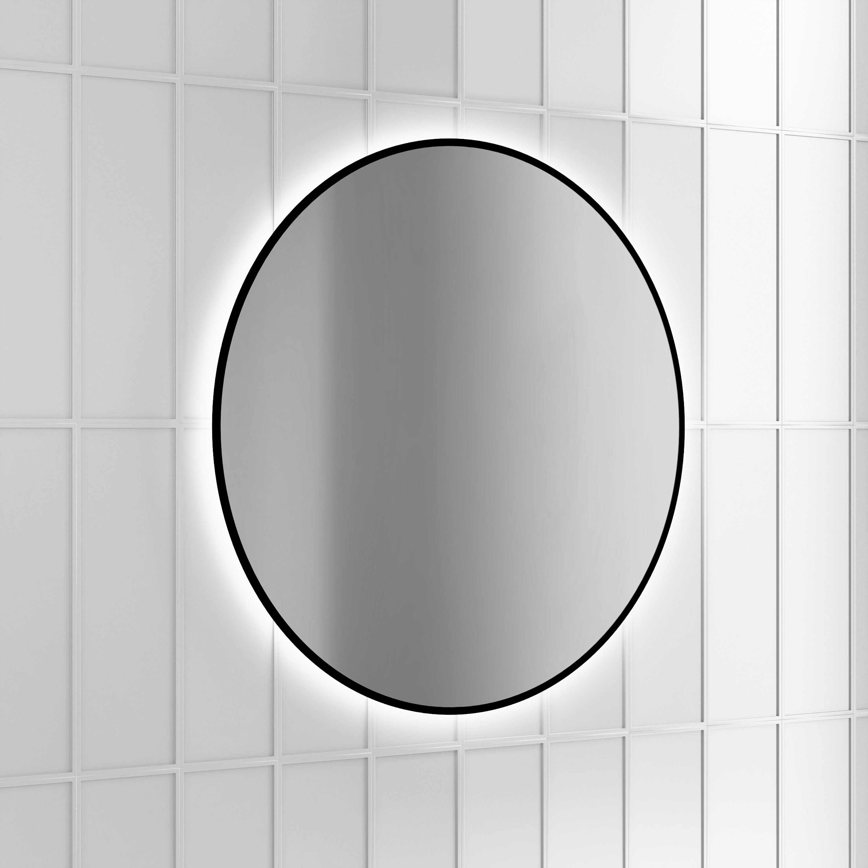 Espejo de baño LED integrado Baho HALO negro 70x80 cm - Grup Gamma
