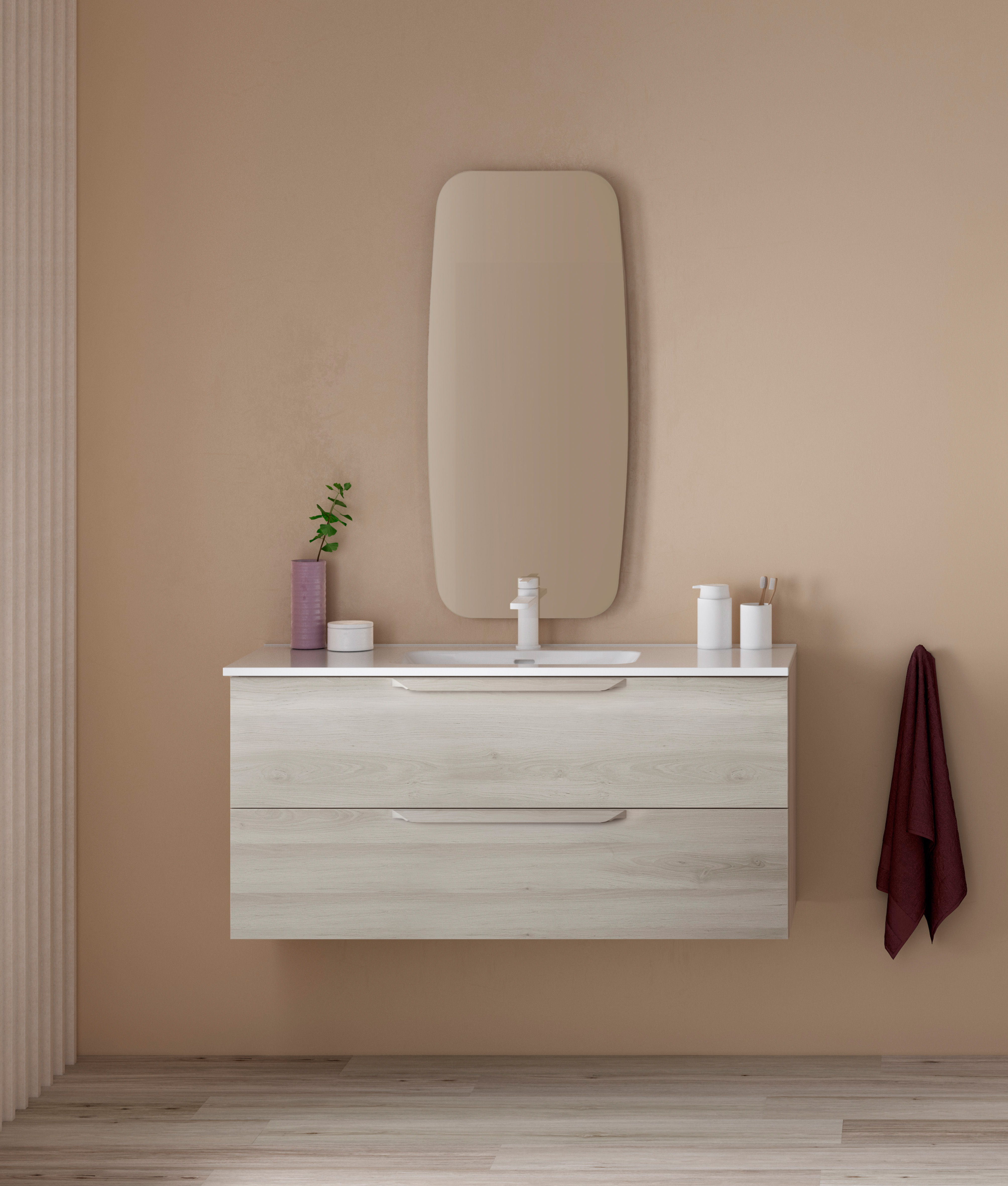 Conjunto mueble de baño fondo reducido y 2 puertas STREET de Royo