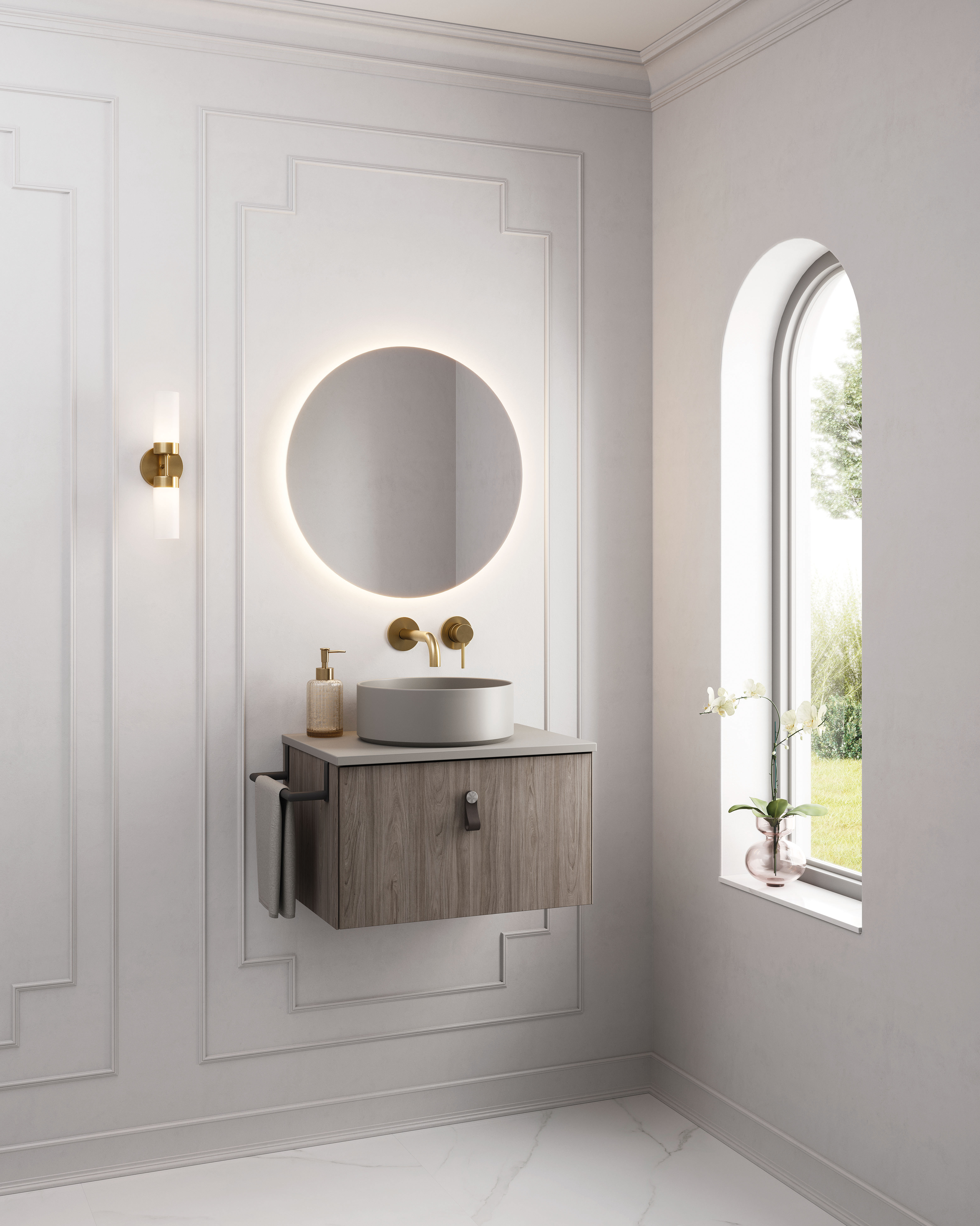 Mueble baño suspendido LITTLE COMPACT con lavabo - Royo Group