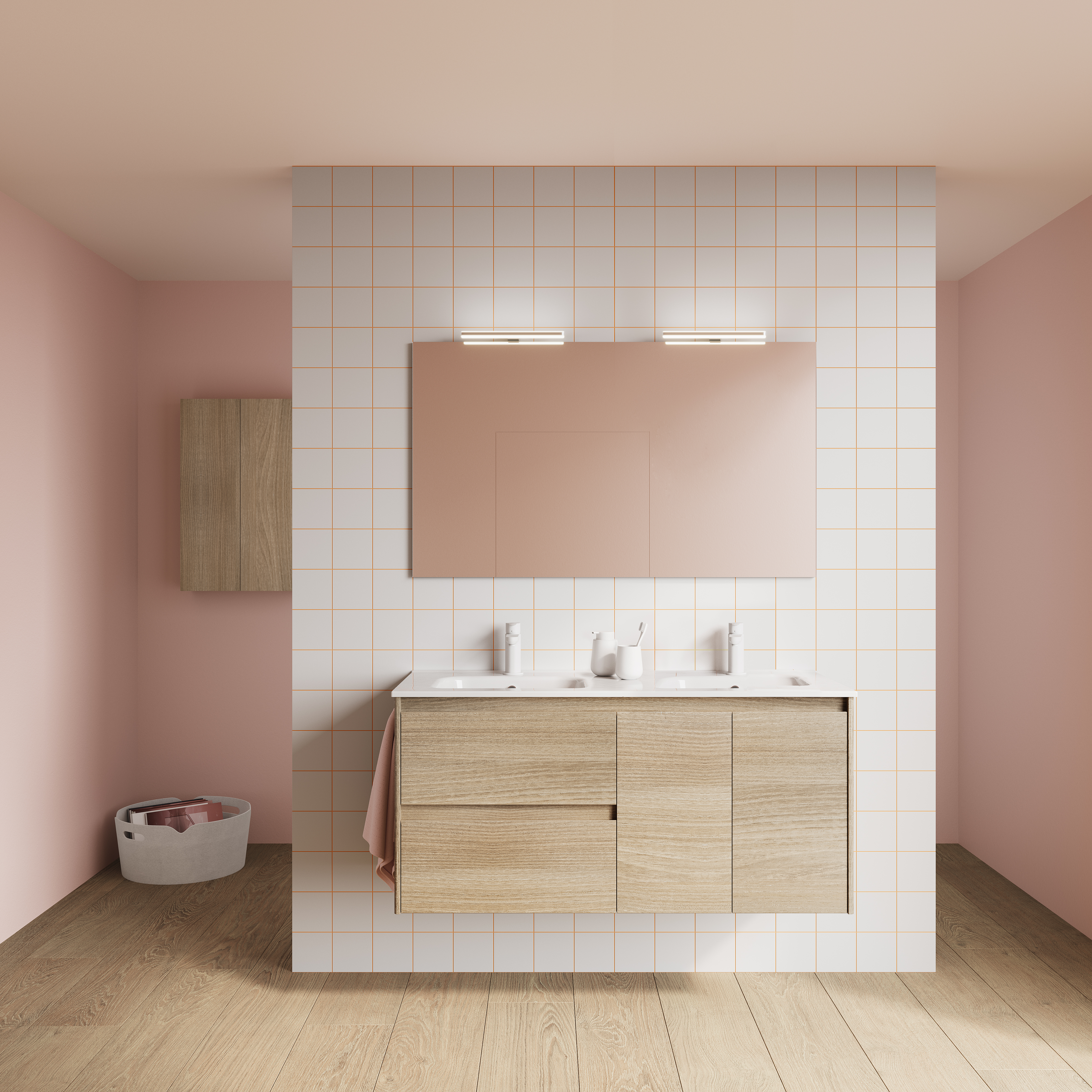 Mueble baño suspendido LITTLE COMPACT con lavabo - Royo Group