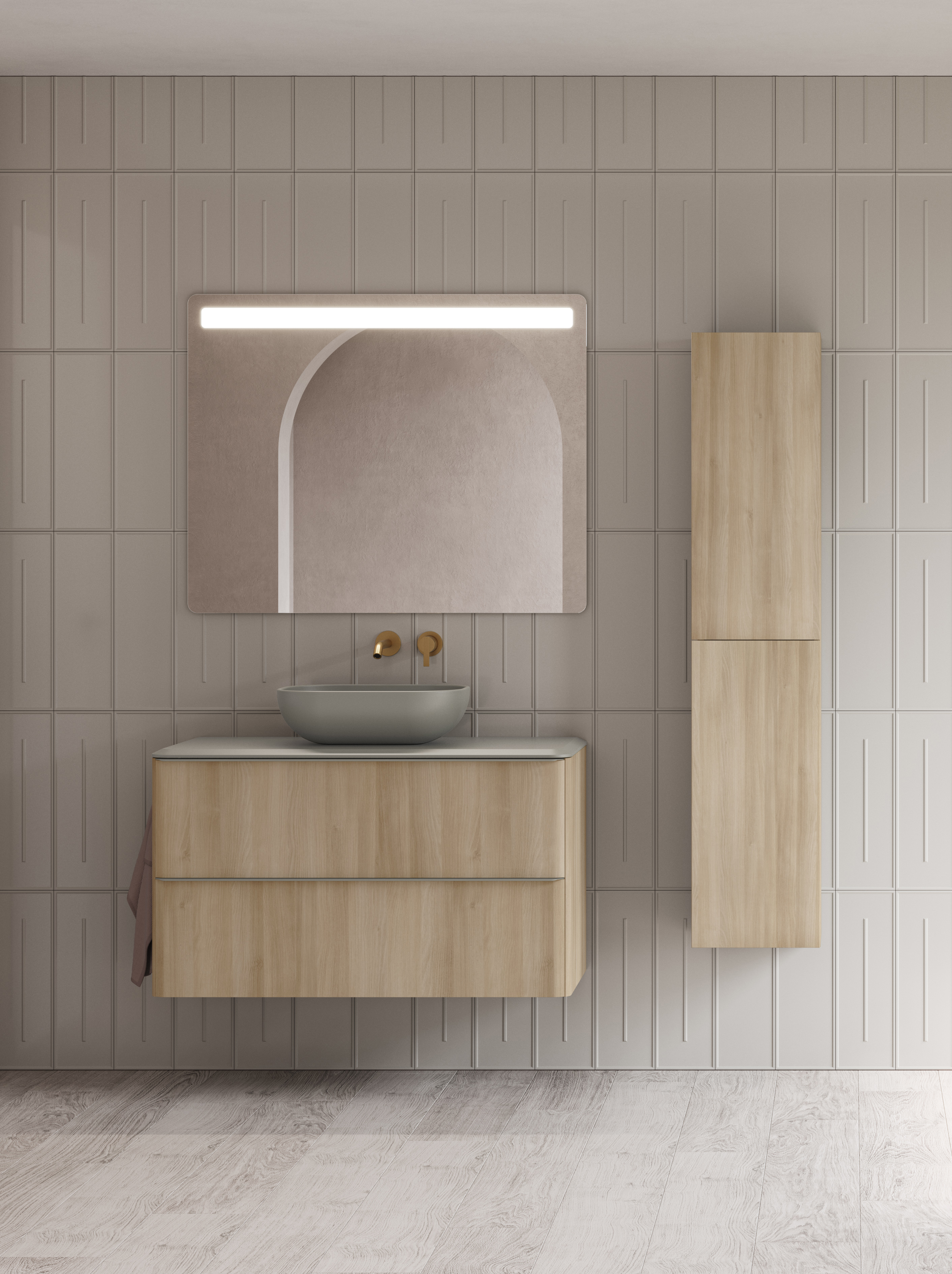 Mueble baño suspendido LITTLE COMPACT con lavabo - Royo Group