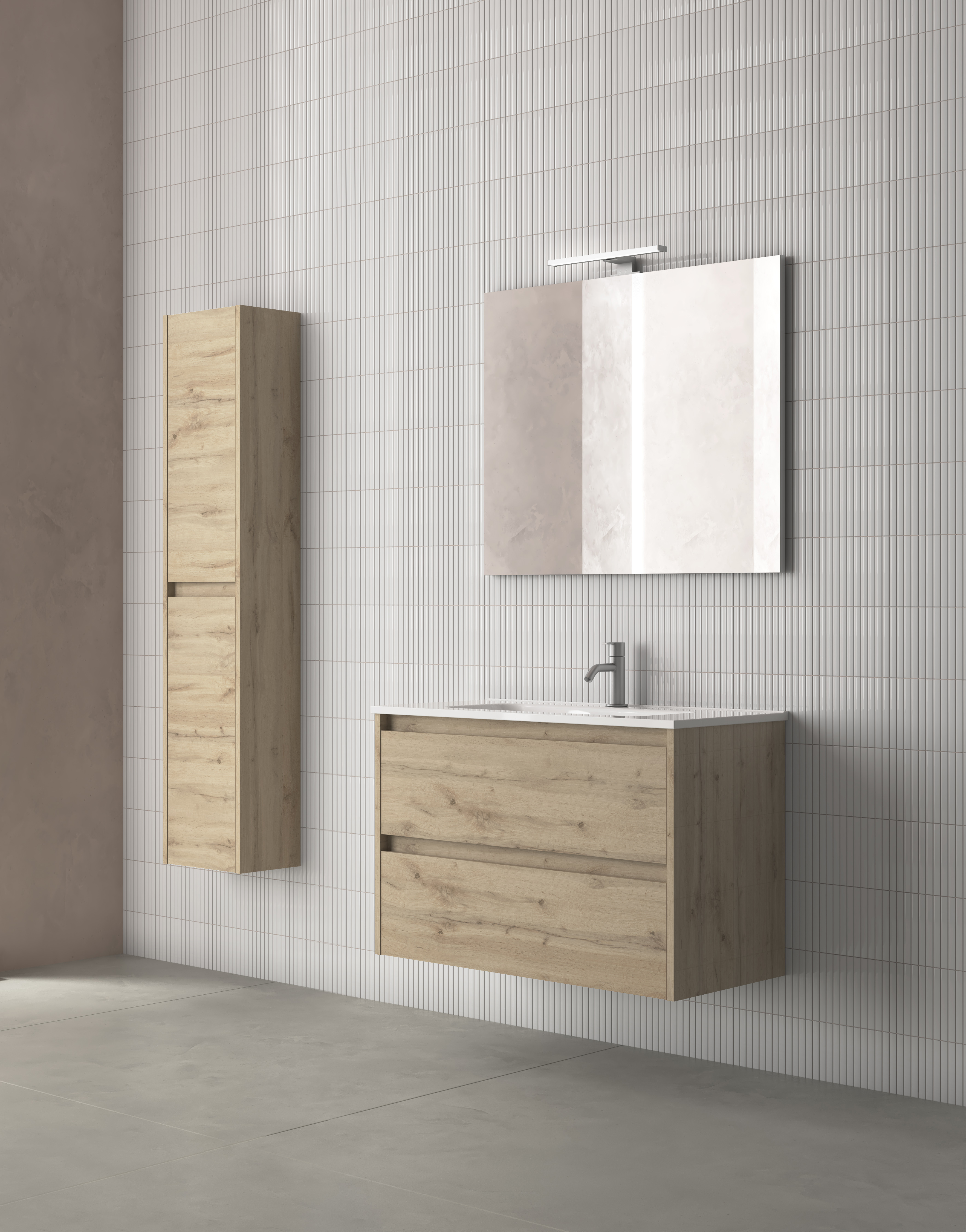 Mueble baño suspendido LITTLE COMPACT con lavabo - Royo Group