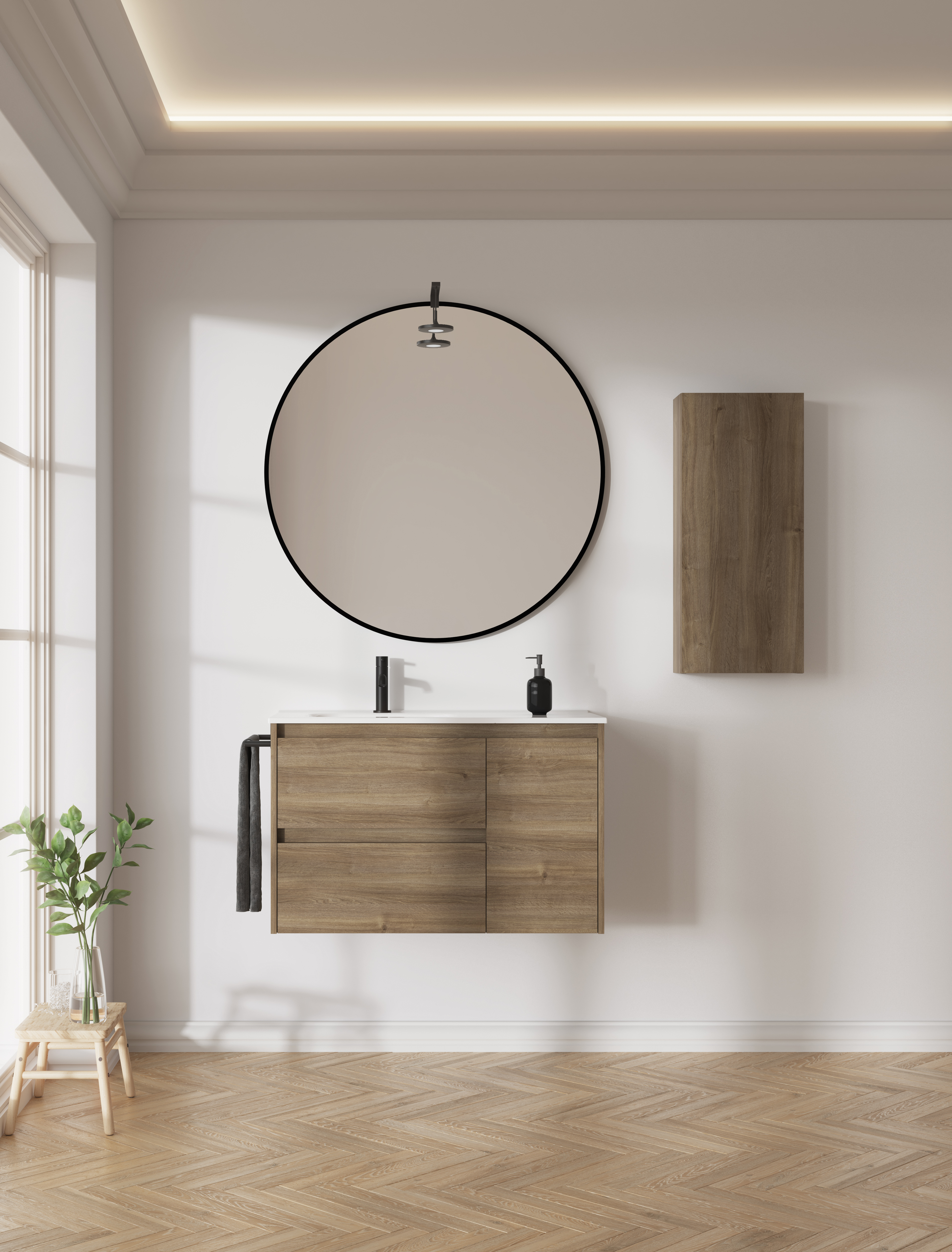 Mueble baño suspendido LITTLE COMPACT con lavabo - Royo Group