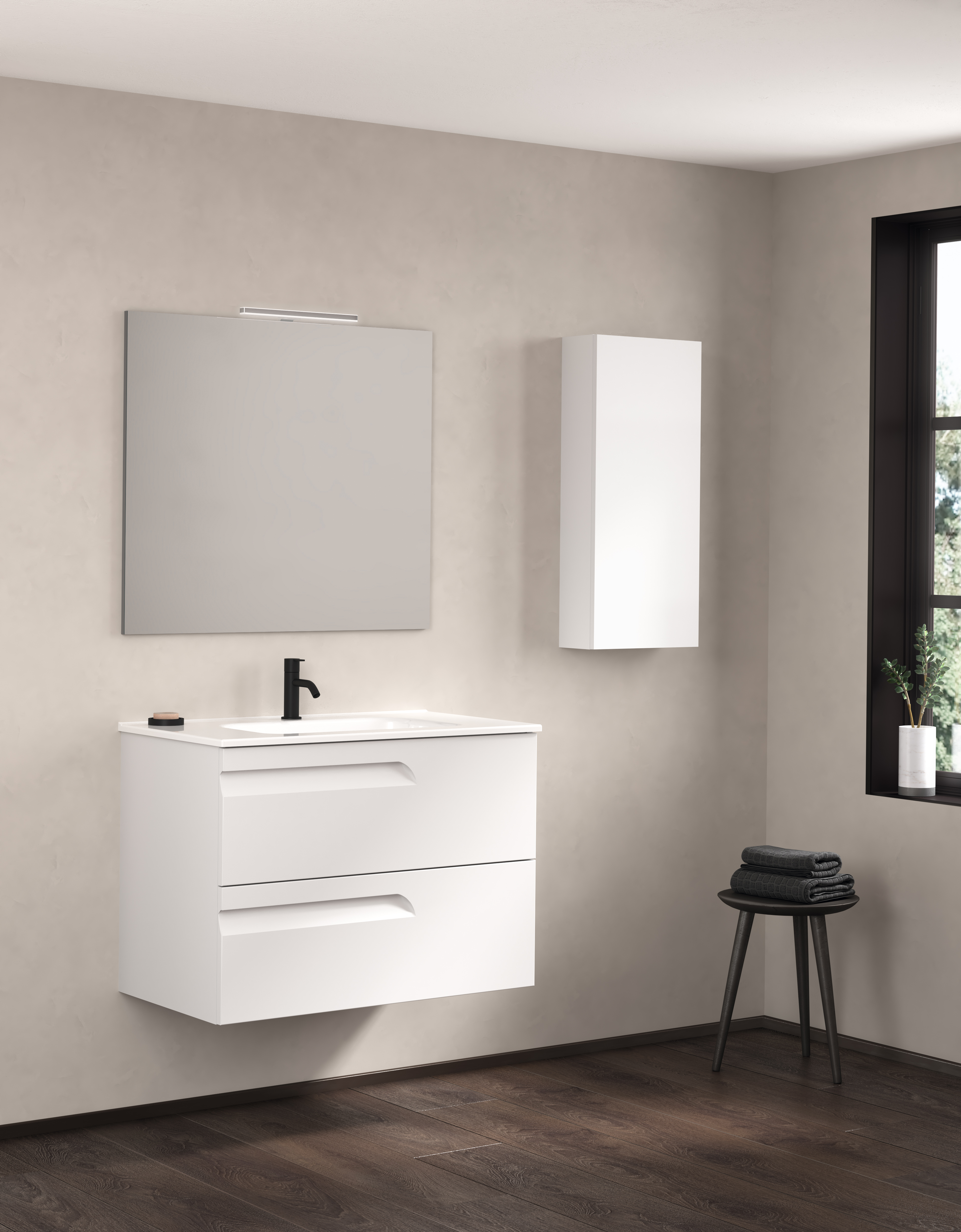 Conjunto mueble de baño fondo reducido 34 cm ELEGANCE Royo