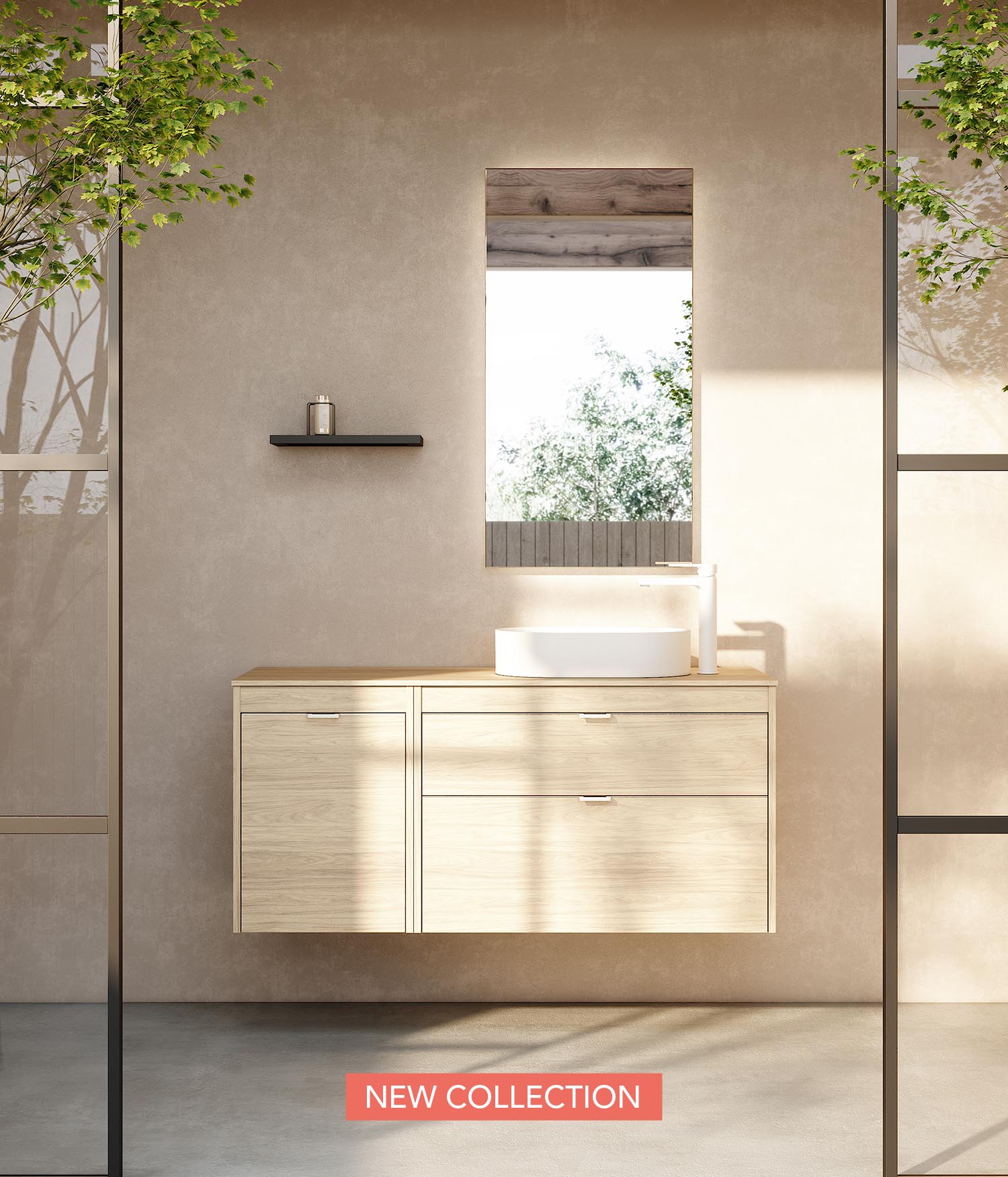 Mueble de baño con lavabo Espacio L olmo 60x35 cm